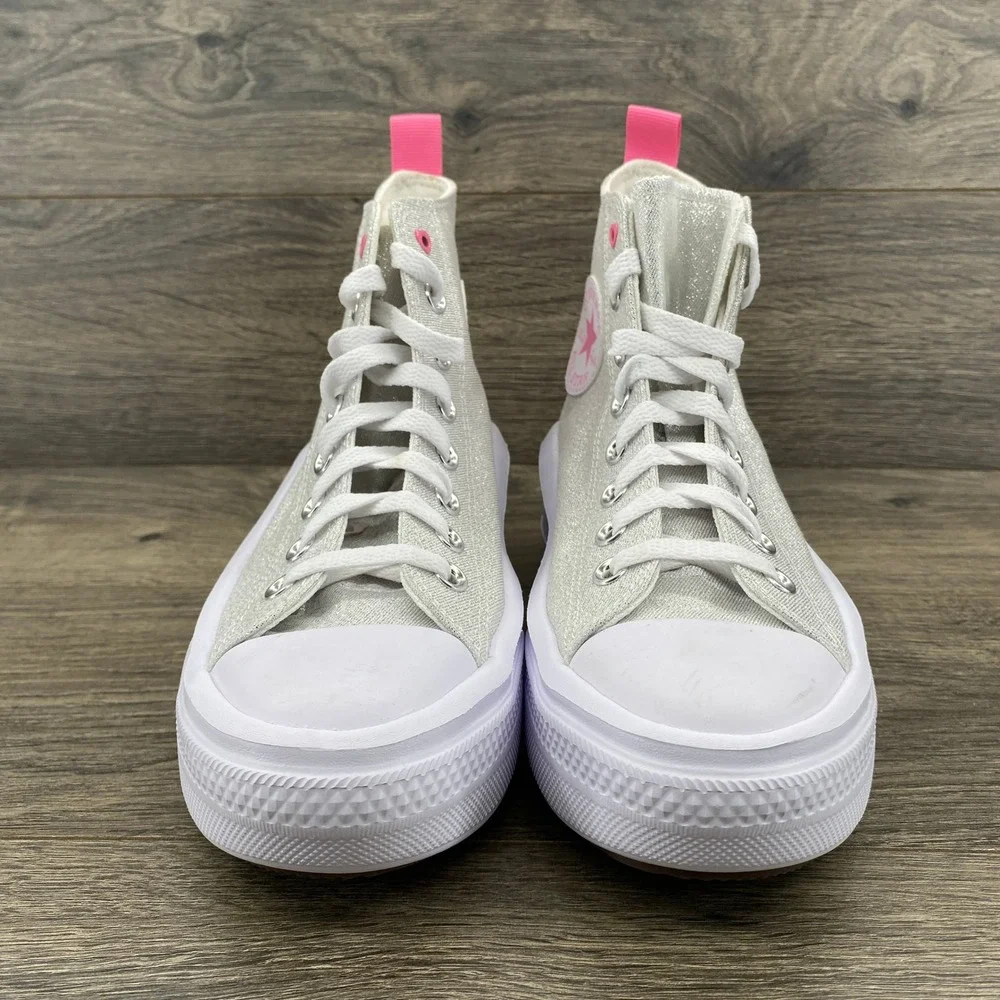 Converse Chuck Taylor All Star Move Silver Pink Platform High Top A06332C Kids 5
